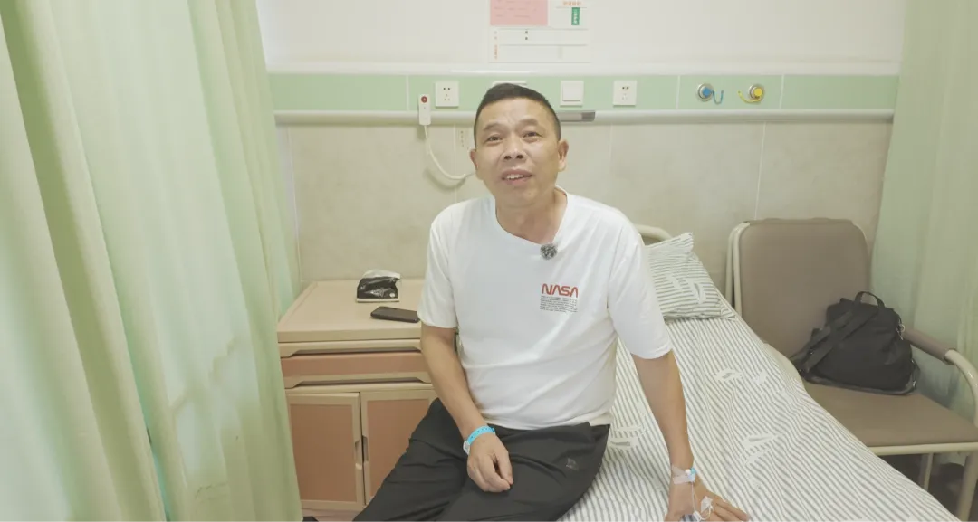 Mr. Yang during an interview in his hospital ward at Chongqing HYGEIA Hospital